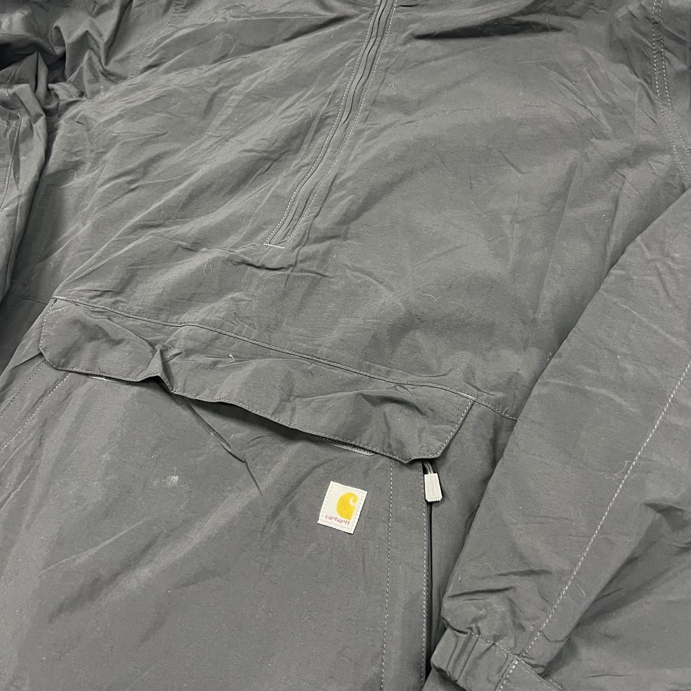 Carhartt Anorak Windbreaker Jacket womans 3X Black Quarter Zip Hooded Pullover - Picture 2 of 8
